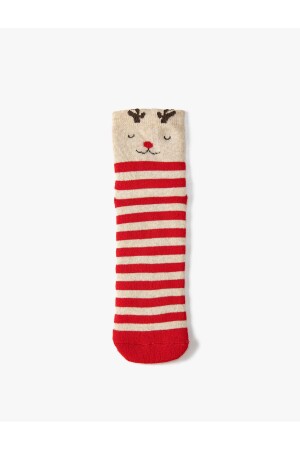 Yılbaşı Desenli Havlu Çorap - 1