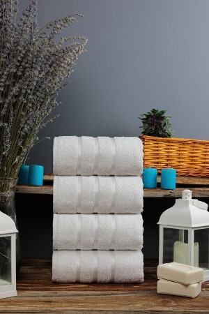 Yılbaşı Hediyesi Beyaz 4'lü El - Yüz Havlusu -elmas- ÇİZGİ2 - SHAL HOME