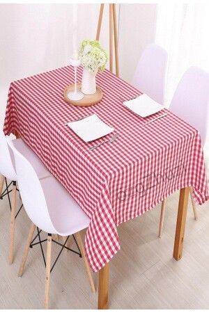 Yılbaşı Şıklığı Ekose Desen Kırmızı Masa Örtüsü Seçenekleri ( En X Boy ) - Perlina Home