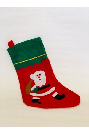 Yılbaşı Süsü Hediye Çorabı Kırmızı 35 Cm Noel Baba Çorabı Yılbaşı Hediye Çorabı - 2
