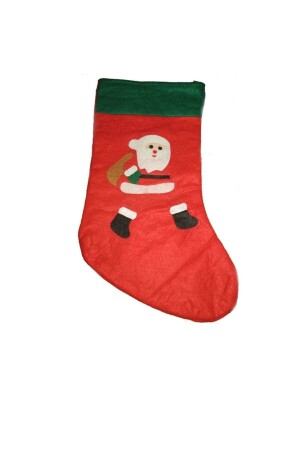 Yılbaşı Süsü Hediye Çorabı Kırmızı 35 Cm Noel Baba Çorabı Yılbaşı Hediye Çorabı - 3