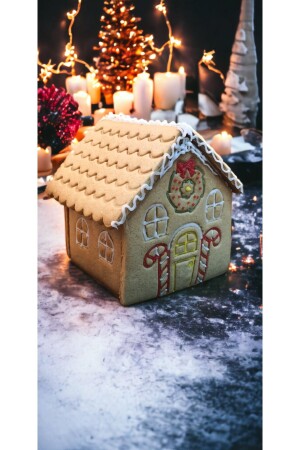 Yılbaşı Yeni Yıl Noel Kurabiye Evi Gingerbread House Kolay Yapım Kurabiye Kalıbı Seti Ve Glazür 100g S5569 - 2