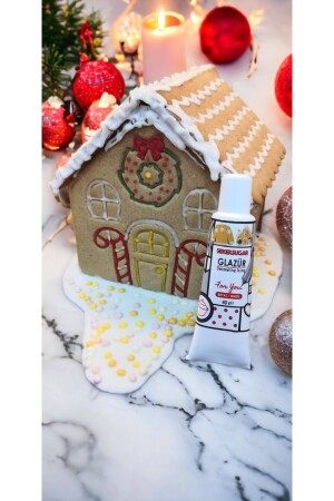 Yılbaşı Yeni Yıl Noel Kurabiye Evi Gingerbread House Kolay Yapım Kurabiye Kalıbı Seti Ve Glazür 100g S5569 - 8