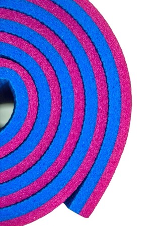 Yıldız 10 mm dicke Übungs-Pilatesmatte, Camping-Yogamatte, doppelseitig, 180 x 60 cm, Rosa-Blau - 1