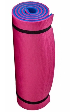 Yıldız 10 mm dicke Übungs-Pilatesmatte, Camping-Yogamatte, doppelseitig, 180 x 60 cm, Rosa-Blau - 3