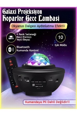 Yıldızlı Projektör Tavan Bulutsu Galaxy Lazer Işıklı Disko Topu Bluetooth Hoparlör Parti Led Lambası - 2