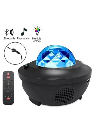 Yıldızlı Projektör Tavan Bulutsu Galaxy Lazer Işıklı Disko Topu Bluetooth Hoparlör Parti Led Lambası - 4