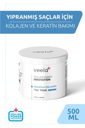 Yıpranmış Saçlar Için Kolajen Ve Keratin Bakım Maskesi - Keratin & Collagen Hair Mask V110 - 2