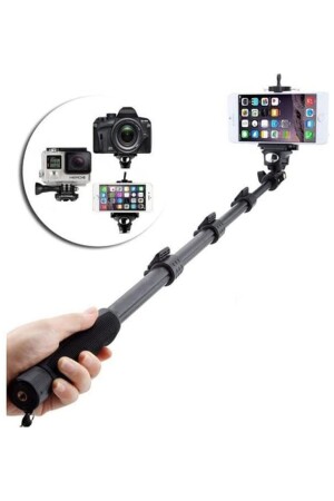 Yntg Yt-1288 Bluetooth Kumandalı Selfie Çubuğu- Teleskopik Öz Çekim- Kamera- Telefon - Siyah - 8