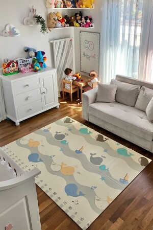 Yogi Whales faltbare doppelseitige Spielmatte 150 x 200 x 1 cm - 2