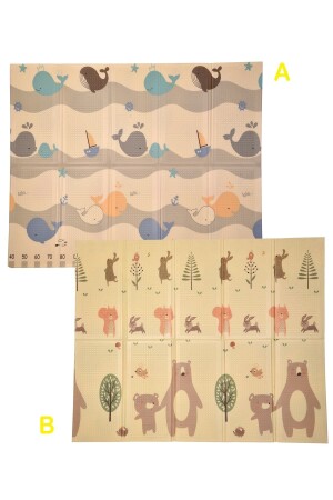 Yogi Whales faltbare doppelseitige Spielmatte 150 x 200 x 1 cm - 9