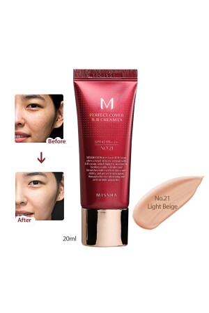 Yoğun Kapatıcılık Sunan BB Krem M Perfect Cover BB Cream Ex No: 21 ( 20 ml ) - 2