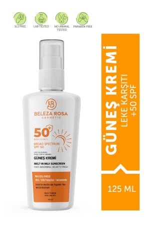 Yoğun Leke Karşıtı 125ml Spf 50 Güneş Kremi Aydınlatıcı Yüksek Korumalı BELEZA ROSA005 - 2