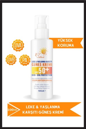 Yoğun Leke Karşıtı 50 Spf Yüksek Koruma Ton Eşitleyici Aydınlatıcı 100 ml Yüz Ve Vücut Güneş Kremi BYGK0001 - 2