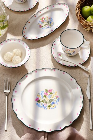 Yolanda Porzellan 32-teiliges Frühstücks-/Service-Set für 6 Personen - Emsan