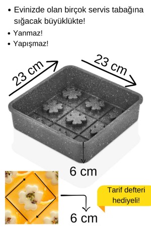 Yonca Granit Döküm Kek Kalıbı Antrasit Gri MFPKK 30051577 - 4