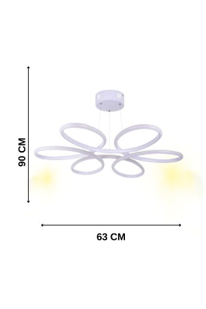 Yonca Moderne Pendelleuchte, LED-Kronleuchter, Tageslicht – Wohnzimmer – Flur – Schlafzimmer – Küche, Gänseblümchenweiß - 5