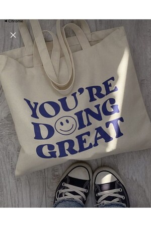 You Are Doing Baskılı Bez Çanta Tote Bag - 2