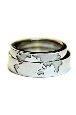 „You Are My World“-Paar-Ehering im besonderen Design - 2