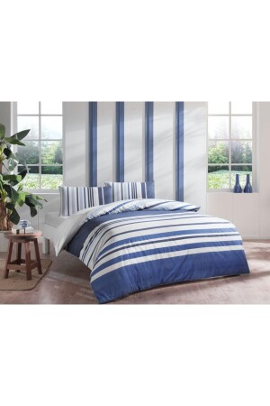 Young Fashion Bettbezug-Set Echo Marineblau Einzelbett 3519-99 - 2