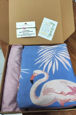 Young Flamingo Dusty Rose 4-teiliges Bettbezug-Set mit elastischen Laken für Einzelperson (100 x 200 cm) - 3