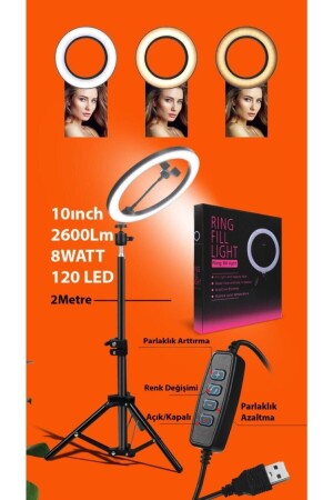 Youtuber LED-Licht, Selfie-Make-up-Licht mit Stativ-Adapter, kontinuierliches Ringlicht, 10-Zoll-Ring, PRA-3322503-9331 - 1