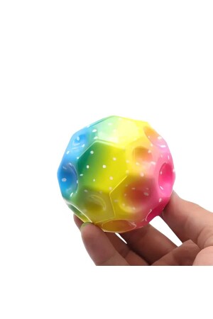 Yükseğe Zıplayan Delikli Bouncer Ball Süper Uzay Topu 1 Adet gökkuşağı renkleri - 1