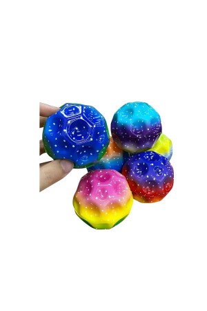 Yükseğe Zıplayan Delikli Bouncer Ball Süper Uzay Topu 1 Adet gökkuşağı renkleri - 3