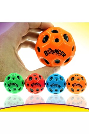 Yükseğe Zıplayan Orijinal Delikli Bouncer Ball Space Ball Süper Uzay Topu 1 Adet Ay Top - 2