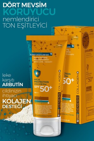 Yüksek Korumalı Kolajen Leke Karşıtı Ton Eşitleyici Spf 50 Renkli Yüz Güneş Kremi 75 ml - 4