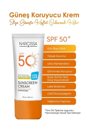 Yüksek Koruyucu- Leke Karşıtı Güneş Kremi 50 SPF- Waterproof UVA - UVB 50 ML - 1