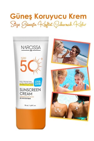 Yüksek Koruyucu- Leke Karşıtı Güneş Kremi 50 SPF- Waterproof UVA - UVB 50 ML - 5