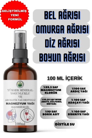 Yüksek Mineral Ve Aromatik Yağ Destekli Magnezyum Yağı (MAGNESİUM OİL) Ağrı Sprey 100 ml - 1