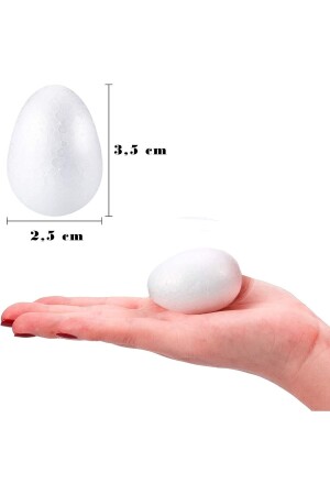 Yumurta Strafor Köpük Top - Yapay Çiçek Çekirdeği Topu - 15 Adet - 3.5x2.5 Cm - 2
