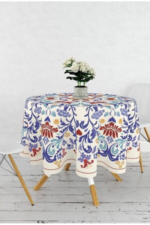 مقعد مائدة من طراز MNZ - مستديرة طباعة رقمية - Çt Çeyizci Tekstil