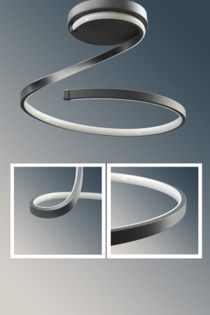 Yuvarlak Plafonyer Avize - Çap 40 Cm - Antrasit Kasa - 3 Renk Yanar - 3 Yıl Garanti Yuvarlak 40 cm - Pera