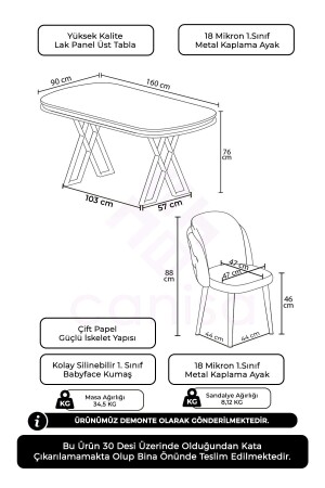 Zae Serie 90x160 Lackplatte Anthrazit Ironi Chrombein Tischset 6 graue Stühle - 5