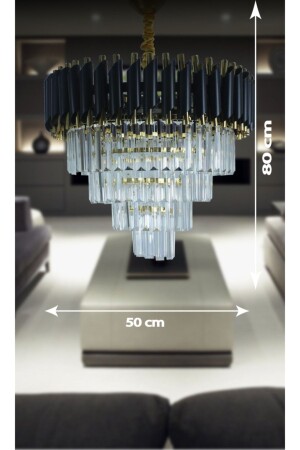 Zamira 50 Gold 50 Lilik Kristal Taşlı Lüks Avize MW50 - 1