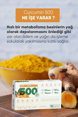 Zayıflama & Metabolizma Hızlandırmaya Yardımcı-yağ Yakıcı Curcumin 500 Detox- 5 Kutu N-413810 - 6