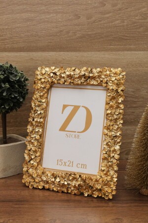 ZD Store 15x21 Lüks Fotoğraf Çerçevesi Çiçek Desenli - 2