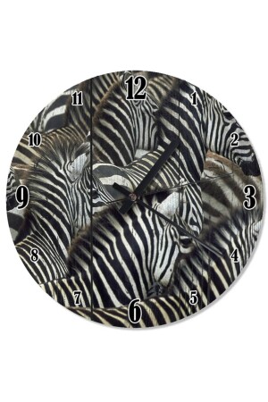 Zebra-Design-Wanduhr auf Holzboden saaat-1837-30 - 1