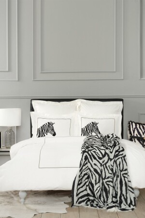 Zebra-schwarze Doppel-Jacquard-Decke 200. 21. 01. 0054 - 1