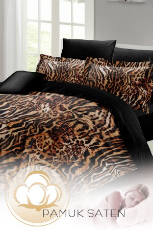 Zebrabraunes Doppelbett-Bettbezug-Set, speziell gewebter Baumwollsatin, 3D-Sonderdesign MONOHOME24598 - 6