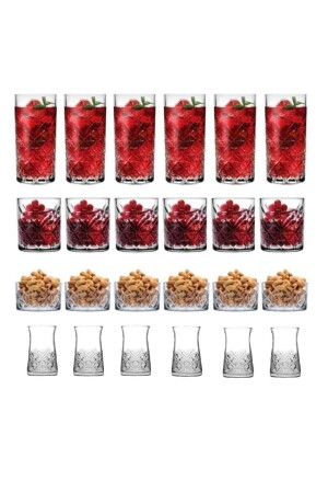 Zeitloses 24-teiliges Set für Erfrischungsgetränke, Wasser – Snackschale und Teeglas. Mitgift-Set - 1