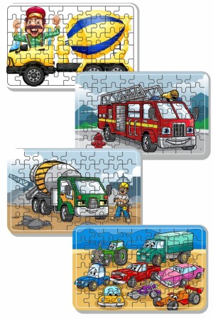 Zement-LKW, Feuerwehrauto, Autos 54-teiliges Holzpuzzle A41700 - 2