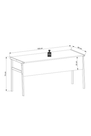 Zenith-Studienschreibtisch 150 cm, weiße Eiche - 4