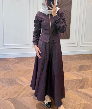 Zera Denim Takım - Bordo - Nuuwears