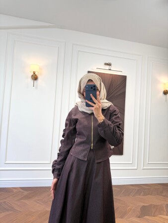 Zera Denim Takım - Kahve - Nuuwears