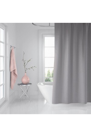 Zethome Gri Banyo Perdesi Tek Kanat 1x180x200 Duş Perdesi BAPJAC0010GRIT - Zethome