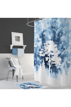 Zethome Tropical Tree Bathroom Shower Curtain Single Wing 1x180x200 BAPTROTRESTT - 1